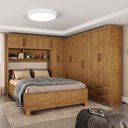 Ver imagem 1 de Guarda-roupa Casal Modulado com Cama Hércules 11 Portas 6 Gavetas Cinamomo - Carioca Móveis