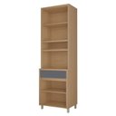 Ver imagem 4 de Paneleiro 3 Portas 1 Gaveta Torre Quente Nesher Condessa 100% MDF Cinza/Carvalho Titânio