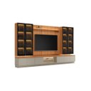 Ver imagem 5 de Conjunto Painel Rack 4 Cristaleiras Been Mdp/mdf Tv até 75 Canela/gris G77 - Gran Belo