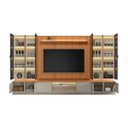 Ver imagem 7 de Conjunto Painel Rack 4 Cristaleiras Been Mdp/mdf Tv até 75 Canela/gris G77 - Gran Belo