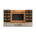 Ver imagem 2 de Conjunto Painel Rack 4 Cristaleiras Been Mdp/mdf Tv até 75 Canela/gris G77 - Gran Belo