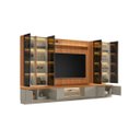 Ver imagem 6 de Conjunto Painel Rack 4 Cristaleiras Been Mdp/mdf Tv até 75 Canela/gris G77 - Gran Belo