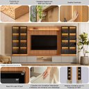 Ver imagem 3 de Conjunto Painel Rack 4 Cristaleiras Been Mdp/mdf Tv até 75 Canela/gris G77 - Gran Belo