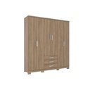 Ver imagem 6 de Guarda Roupa Casal 6 Portas e 3 Gavetas C/ Pés Caju Da136 Branco - Henn