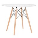 Ver imagem 2 de Conjunto de Mesa Redonda Eames 90cm Branco + 4 Cadeiras Eiffel Dsw Preto