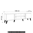 Ver imagem 4 de Rack Bancada para Tv 75 Pol 180cm Sia Nature/off Z49 - Mpozenato