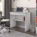 Ver imagem 1 de Escrivaninha para Quarto Pequena com Prateleira e Gaveta Vitoria - Branco