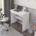 Ver imagem 2 de Escrivaninha para Quarto Pequena com Prateleira e Gaveta Vitoria - Branco