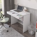 Ver imagem 3 de Escrivaninha para Quarto Pequena com Prateleira e Gaveta Vitoria - Branco
