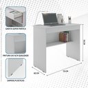 Ver imagem 6 de Escrivaninha para Quarto Pequena com Prateleira e Gaveta Vitoria - Branco