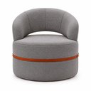 Ver imagem 3 de Kit 2 Poltronas Decorativa Sala de Estar Luna Linho M6 - Monari Design Cor:Cinza