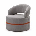 Ver imagem 2 de Kit 2 Poltronas Decorativa Sala de Estar Luna Linho M6 - Monari Design Cor:Cinza