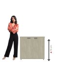 Ver imagem 6 de Armário Baixo para Escritório PE40 com 2 Portas Pivotantes Marrom/Castanheira