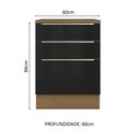 Ver imagem 3 de Balcão 60 cm 3 Gavetas Rustic/Preto Lux Madesa