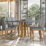 Mesa de Jantar Trevisan 135cm Cinza com 6 Cadeiras Vicky N02 Ypê/Linho Cinza - Mpozenato - 2