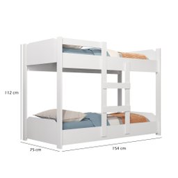 Beliche Infantil com Escada e Grade Reforçada Segura 100%MDF:‎ Branco - 3