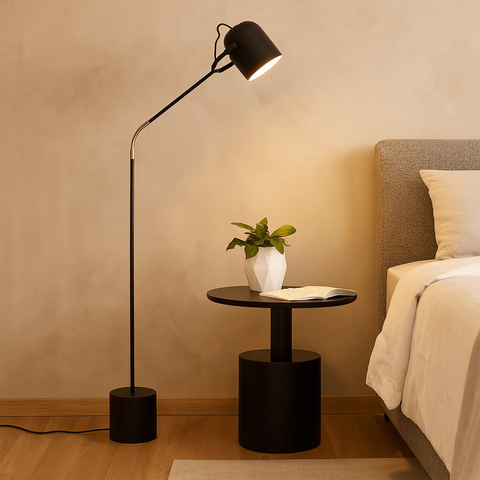 Luminária de Piso Abajur Chão Articulada Nelle Preto