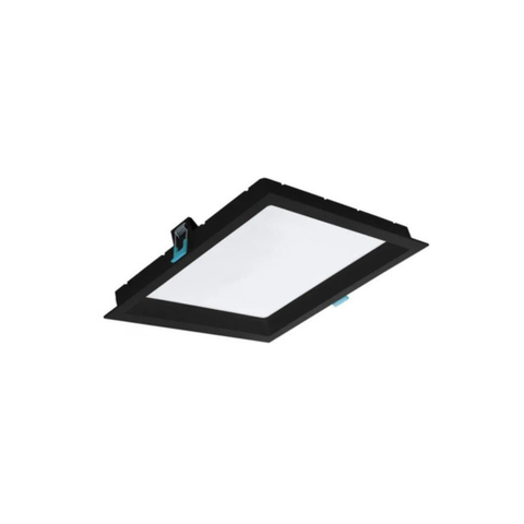 Painel Plafon Embutir Quadrado Led 18w Bivolt Bco / Pto Opus - Preto - Bco Quente 3000k