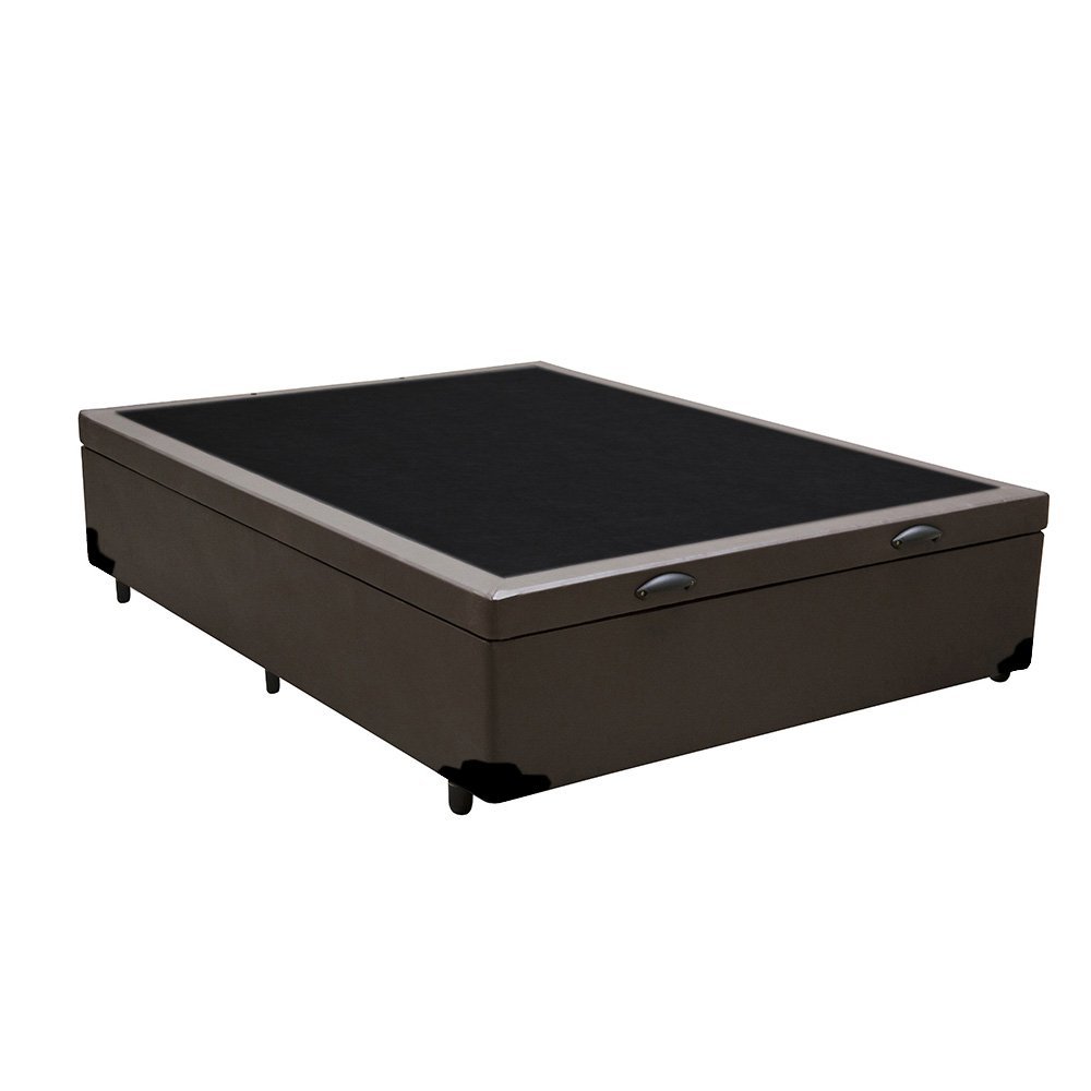 Cama Box Baú Casal + Colchão Espuma D33 Semi Ortopédico Extra Firme Comfort Prime 72x138x188 Marrom - 3