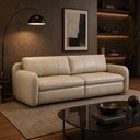 Ver imagem 3 de Sofá 3 Lugares para Sala de Estar Living Orgânico 236cm Eliot L06 Couro Bege Areia - Lyam Decor