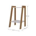 Ver imagem 4 de Mesa de Cabeceira Cama Isabella para Quarto 1 Tampo Amplo e 1 Nicho Pés Madeira Branco / Madeira