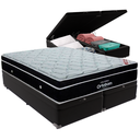 Ver imagem 1 de Cama Box Baú e Colchão Elegant Molas Ensacadas Queen Ortobom: Preto