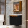 Conjunto para Banheiro Patricia Completo Cuba e Espelho Cor Preto / Nature - Comprar Móveis em Casa - 2