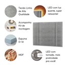Ver imagem 7 de Cabeceira Estofada Cama Box Casal com Led Splend 140 Cm Linho Cinza