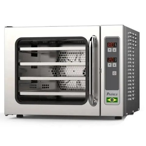 Forno Elétrico Industrial de Convecção 4 Assadeiras S/vapor 220v Miniconvsv Prática