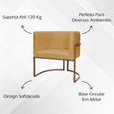 Ver mais imagens de Poltrona Decorativa Recepção Luna Suede Cores Base de Ferro Bronze - Mostarda, Suede