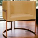 Ver imagem 6 de Poltrona Decorativa Recepção Luna Suede Cores Base de Ferro Bronze - Mostarda, Suede