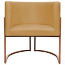 Ver imagem 5 de Poltrona Decorativa Recepção Luna Suede Cores Base de Ferro Bronze - Mostarda, Suede