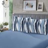 Jogo de cama em malha CASAL 100% Algodão 3 peças ribbon azul SBX 29456 - 1