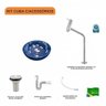 Kit Cuba R30 com Torneira Link 1062 Metal e Válvula 1 Polegada e Sifão Pvc e Flexível Compace - 3