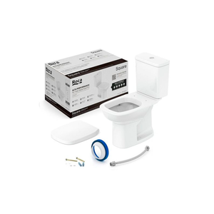 Kit Completo Debba Square Bacia C/ Caixa Acoplada/assento/instalação - Roca Louça
