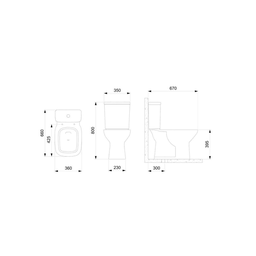 Kit Completo Debba Square Bacia C/ Caixa Acoplada/assento/instalação - Roca Louça - 3