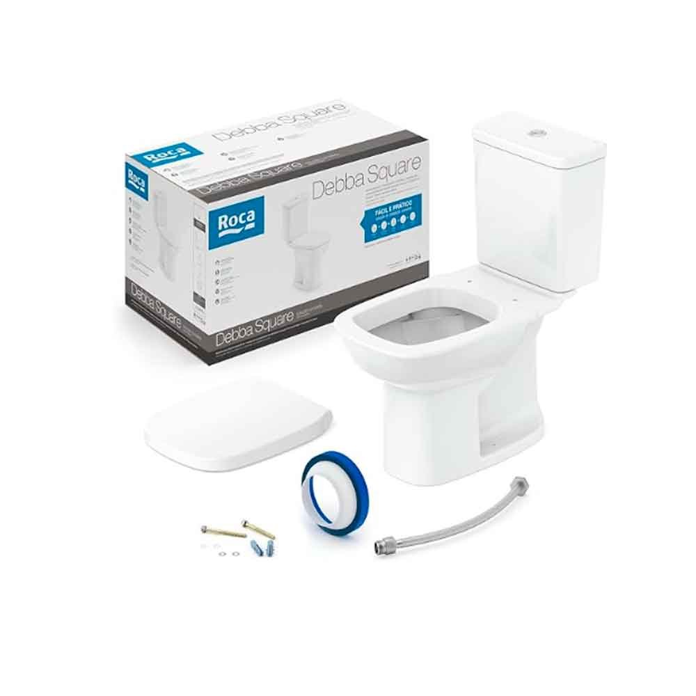 Kit Nexo Bacia com Caixa Acoplada Mais Assento Termofixo e Acessórios Branco - Roca Louças Roca Louç - 2