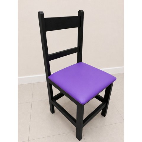 Cadeira de Jantar Estofada Itália - Preto - Roxo
