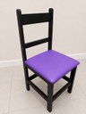 Ver imagem 1 de Cadeira de Jantar Estofada Itália - Preto - Roxo
