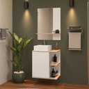 Ver imagem 1 de Conjunto para Banheiro 60 Cm Baltico Bsi Branco e Faia