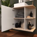 Ver imagem 3 de Conjunto para Banheiro 60 Cm Baltico Bsi Branco e Faia