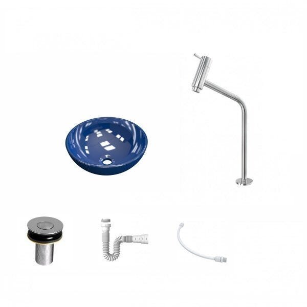 Kit Cuba R30 com Torneira Link 1062 Metal e Válvula Click 1 Polegada B e Sifão Pvc e Flexível Compac - 2