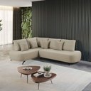 Ver imagem 4 de Sofá de Canto Nori Curva Ld 2,61m em Linho com Pés de Metal Cor Creme 2321