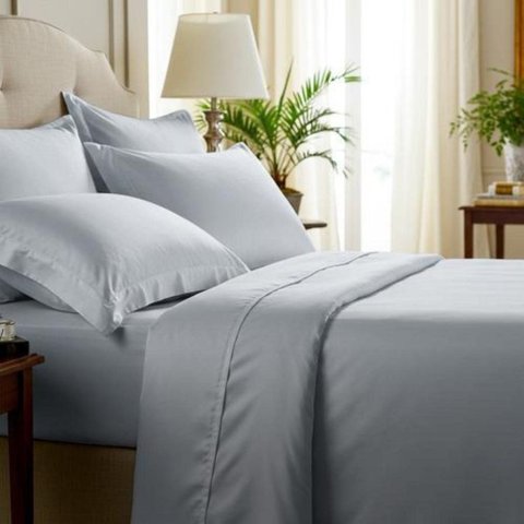 Jogo de Lençol Queen 4 Peças 400 Fios Algodão Bella Enxovais Cinza