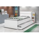 Ver imagem 1 de Cama Baú com Cama Auxiliar Ja 100% Mdf com Estrado em Madeira com Prateleiras Laterais e 2 Gavetas C
