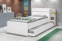 Ver imagem 1 de Cama Baú com Cama Auxiliar Ja 100% Mdf com Estrado em Madeira com Prateleiras Laterais e 2 Gavetas C