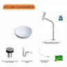 Kit Cuba R30 com Torneira Link 1062 Metal e Válvula Click 1 Polegada B e Sifão Pvc e Flexível Compac - 3