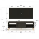 Ver imagem 5 de Rack com Painel para TV Até 60 Polegadas Milão 1 Porta 2 Prateleiras Preto - Panorama Móveis