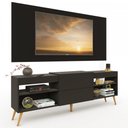 Ver imagem 5 de Rack com Painel para TV Até 60 Polegadas Milão 1 Porta 2 Prateleiras Preto - Panorama Móveis