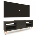 Ver mais imagens de Rack com Painel para TV Até 60 Polegadas Milão 1 Porta 2 Prateleiras Preto - Panorama Móveis